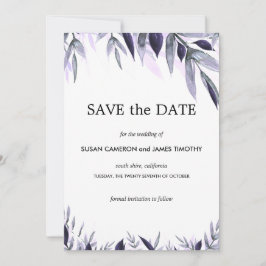 Reserve A Data Dusty Botanical Floral Weding the Date Card