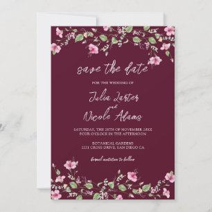Reserve A Data Dusty Navy Azul Rosa Hibisco Flor de Casamento Chá