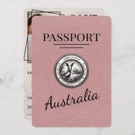 Reserve A Data Dusty Rosa da Austrália Passaporte Salvar Data