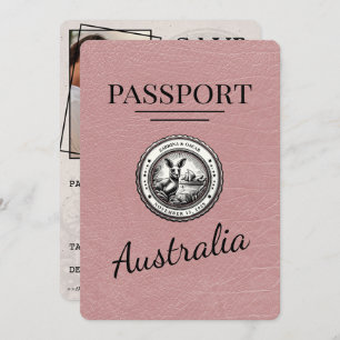 Reserve A Data Dusty Rosa da Austrália Passaporte Salvar Data