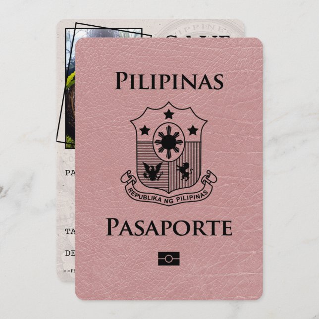 Reserve A Data Dusty Rosa Filipinas Passaporte Salvar Data (Frente/Verso)