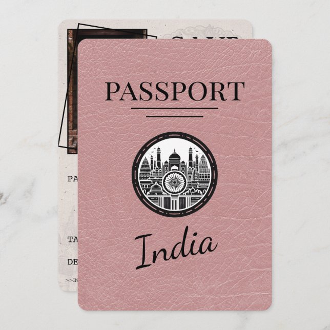 Reserve A Data Dusty Rosa India Passport Salvar Data (Frente/Verso)