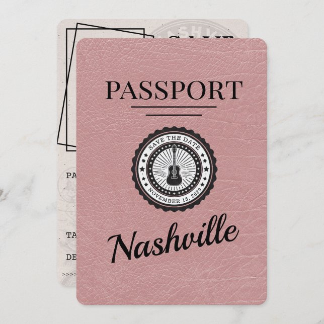 Reserve A Data Dusty Rosa Nashville Passaporte Salvar A Data (Frente/Verso)