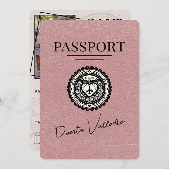 Reserve A Data Dusty Rosa Puerta Vallarta Passaporte Salvar Data (Frente/Verso)