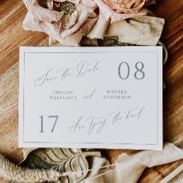 Reserve A Data Dusty Sage Save the Date Wedding Announcement
