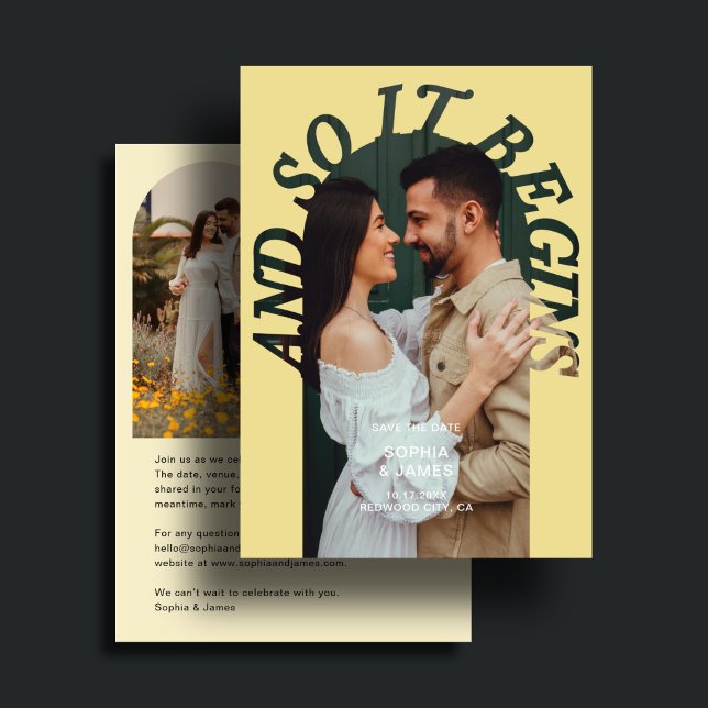 Reserve A Data E Assim Começa Arco Foto Citrino Casamento (Criador carregado)