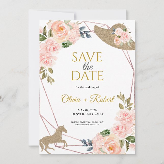 Reserve A Data E eles vão ao altar! Tema do Derby (Frente)