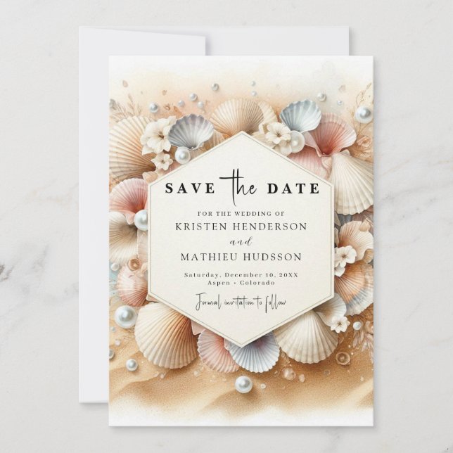 Reserve A Data Earthy Whimsical Beach Wedding (Frente)