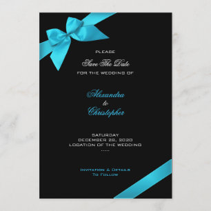 Reserve A Data Economias do casamento da fita de turquesa a data