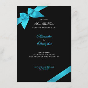 Reserve A Data Economias do casamento da fita de turquesa a data