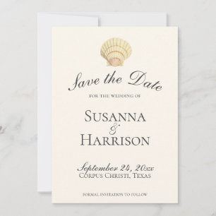 Reserve A Data Economias do casamento do Seashell do vintage
