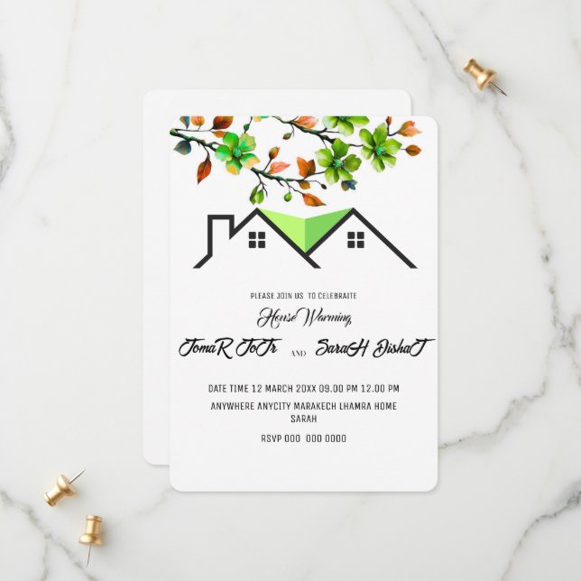 Reserve A Data Editable House Warming Invitation, House Warming P (Frente/Verso In Situ)