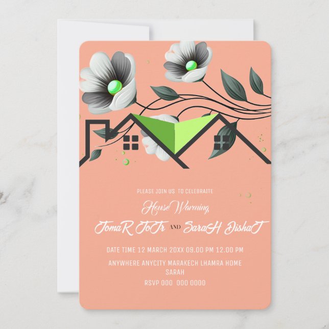 Reserve A Data Editable House Warming Invitation, House Warming P (Frente)