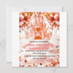 Reserve A Data Editável Quatro de Princesa 4 de Aniversário
