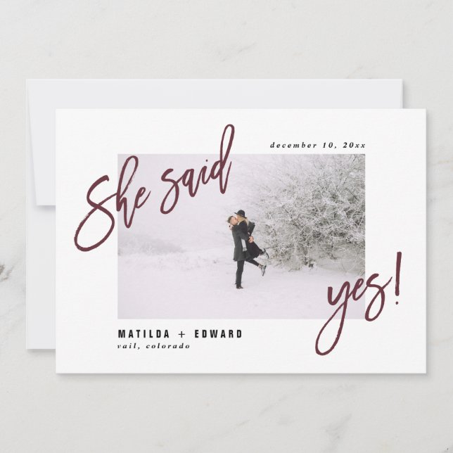 Reserve A Data Ela disse que sim! Casamento de fotos gráficas mod (Frente)