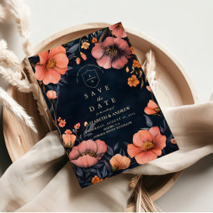 Reserve A Data Elegância do Casamento Floral Gótico