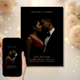 Reserve A Data Elegância Minimalista Foto de Salve a Data Gravata