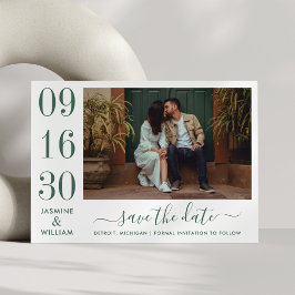 Reserve A Data Elegância Moderna Fotografia de Casamento Verde Es