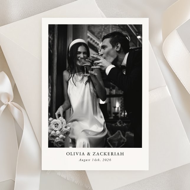 Reserve A Data Elegância Simples Atemporal Foto Casamento Minimal (Criador carregado)