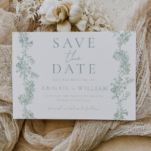 Reserve A Data Elegância Vintage: Luxo Clássico Casamento Sage
