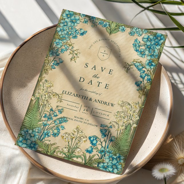 Reserve A Data Elegant Art Nouveau Floral Wedding (Criador carregado)