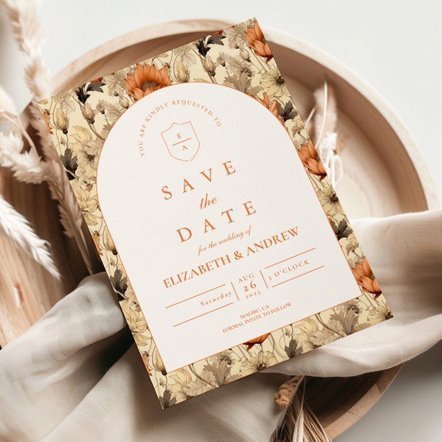 Reserve A Data Elegant Autumn Botanical Wedding (Criador carregado)