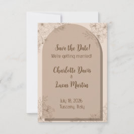 Reserve A Data Elegant Beige Floral Wedding