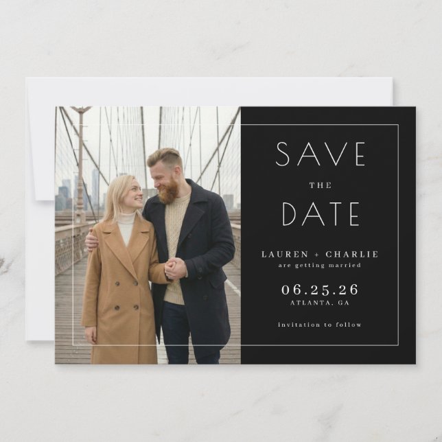 Reserve A Data Elegant Beige Minimalist Photo (Frente)
