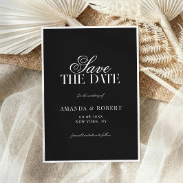 Reserve A Data Elegant Black and White Classic Old Money Wedding