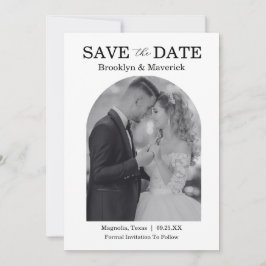 Reserve A Data Elegant Black & White Save The Date Photo
