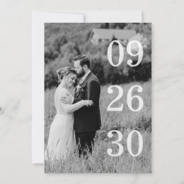 Reserve A Data Elegant Black & White Save The Date Photo