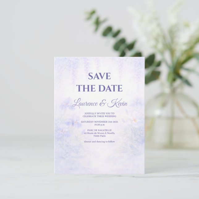 Reserve A Data Elegant Botanical Wedding Save the date (Em pé/Frente)