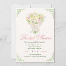 Reserve A Data Elegant Bridal Shower Invitation with Japanese 