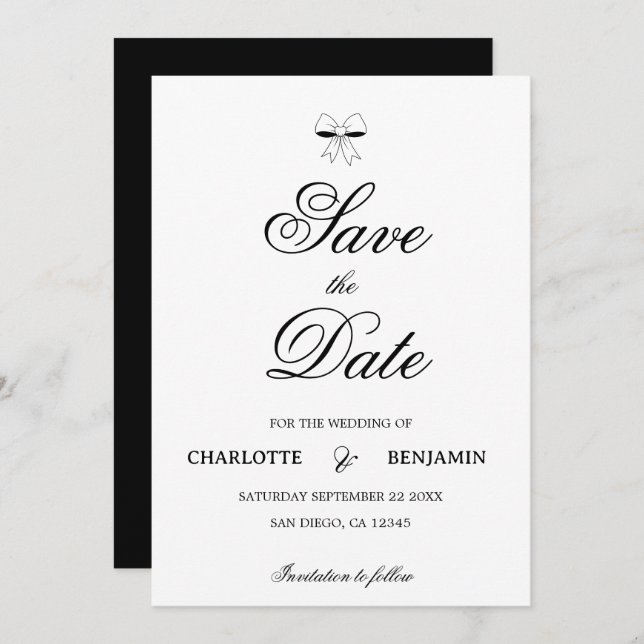 Reserve A Data Elegant Burgundy Script Cream Ivory Bow Wedding (Frente/Verso)