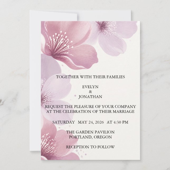 Reserve A Data Elegant Cherry Blossom Save the Date (Frente)