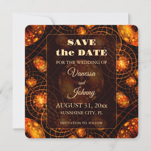 Reserve A Data Elegant Classic Boho Modern Gold #901 Wedding (Frente)