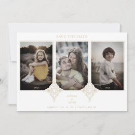 Reserve A Data Elegant Collage Lace Then & Now 3 Photos Wedding