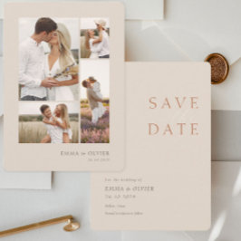 Reserve A Data Elegant Copper Desert Sand  Photo Collage Wedding