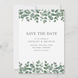 Reserve A Data Elegant  Eucalyptus Greenery Wedding