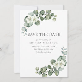 Reserve A Data Elegant  Eucalyptus Greenery Wedding