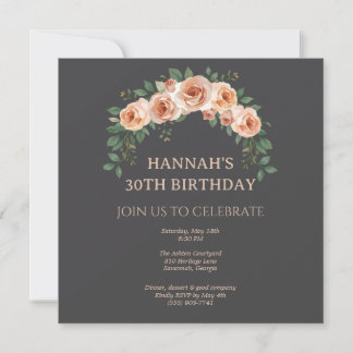 Reserve A Data Elegant Floral Arch Frame Birthday Invitation