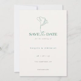 Reserve A Data Elegant Floral Monogram Emerald Wedding 