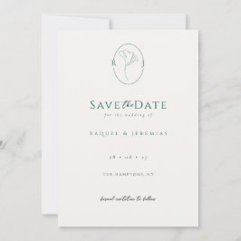 Reserve A Data Elegant Floral Monogram Emerald Wedding