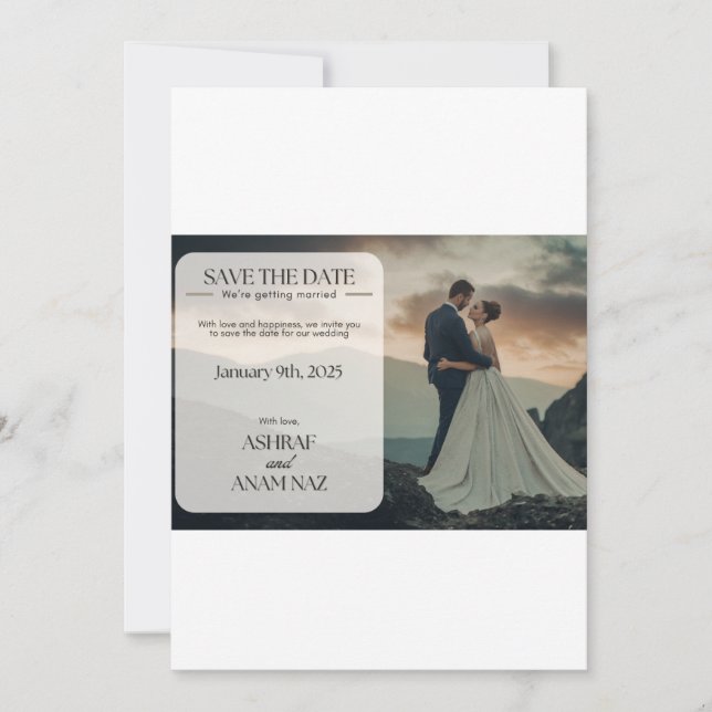 Reserve A Data Elegant Floral Save the Date Card – Modern Wedding (Frente)
