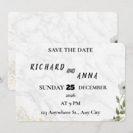 Reserve A Data Elegant Floral Wedding Save the Date Card 