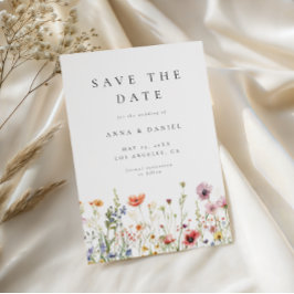 Reserve A Data Elegant Minimal Wildflower Wedding Save The Date