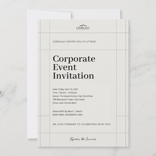 Reserve A Data Elegant Minimalist Corporate Event Invitation (Frente)