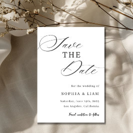 Reserve A Data Elegant Minimalist Script Save the Date Card