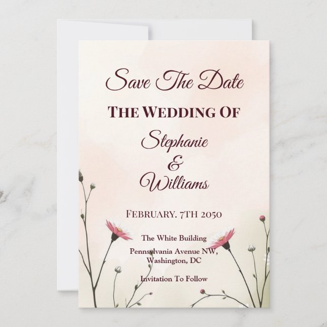 Reserve A Data Elegant Minimalist Typography Wedding (Frente)