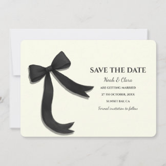 Reserve A Data Elegant Minimalist with Black Bow - Simple classic